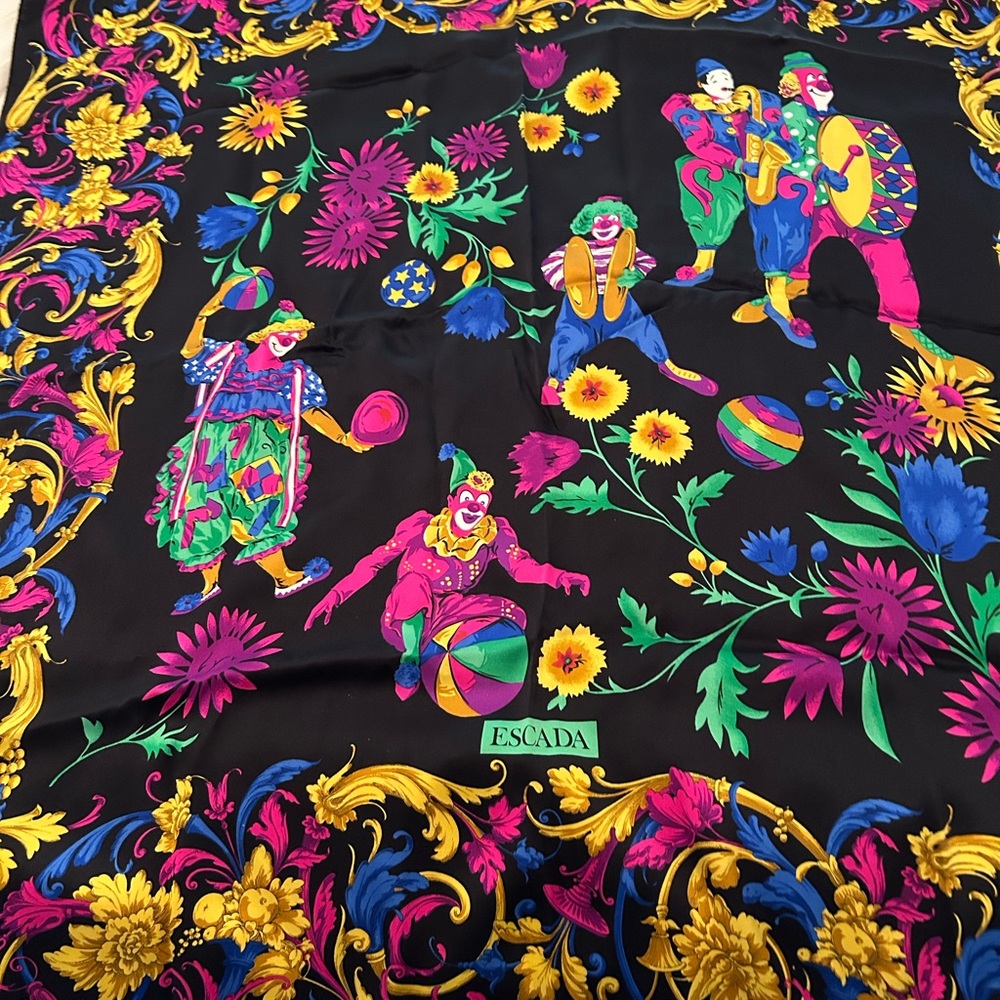 Escada Multicolor Floral Print Scarf